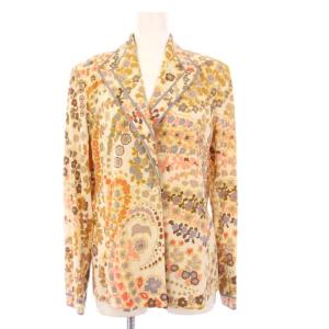 FASHION テーラードジャケット 2B 総柄 L ベージュ 0121209 /KH