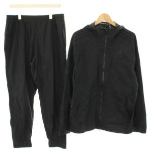 セットアップ 上下 パーカーデニムルックレギュラーフィットストレッチウーブンフーデッドトラックトップ ジップアップ