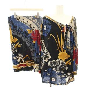 セットアップ 花柄 シルク