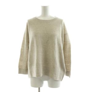25SS ドライカノコ クルーネックプルオーバー ニット 長袖 麻 リネン F ベージュ 23025102116
