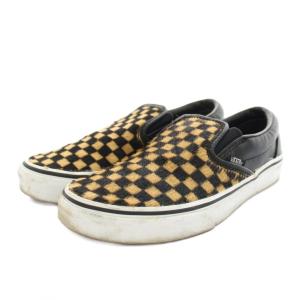 VANS クラシックスリッポン Classic Slip-On シューズ ハラコ レザー チェック柄 USW6.5