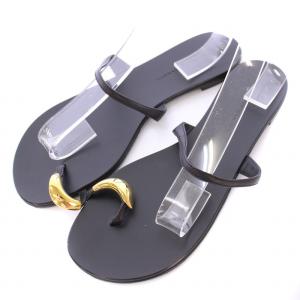 親指プレートサンダル 39 ブラック