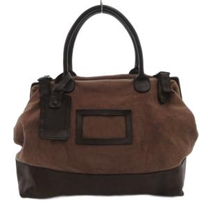 トートバッグ キャンバス レザー 茶 ブラウン /JS