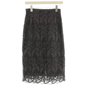 21AW ペイズリーレースタイトスカート 102127-11-490-94 レース ひざ丈 36 グレー