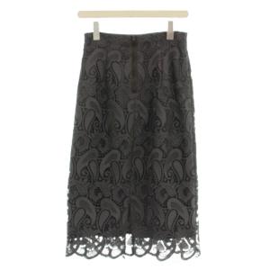 ANAYI 21AW ペイズリーレースタイトスカート 102127-11-490-94 レース ひざ丈 36 グレー