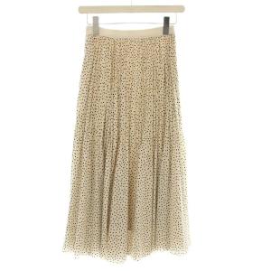 20SS プリーツスカート 102017-11-220-03 ロング ドット 水玉 36 アイボリー /G