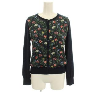 20SS カーディガン 102018-16-810-65 花柄 ニット 長袖 38 ネイビー 紺 /G