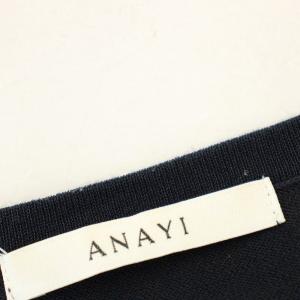 ANAYI 20SS カーディガン 102018-16-810-65 花柄 ニット 長袖 38 ネイビー 紺 /G