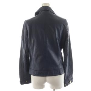 MICHAEL KORS ライダースジャケット ダブル ラムレザー 羊革 4 紺 ネイビー /AN55