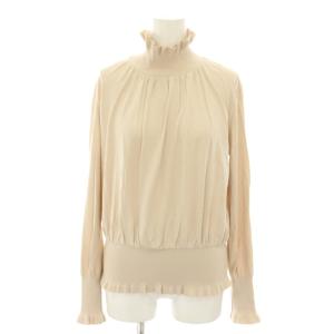 ニット セーター ハイネック 長袖 フリル 38 ベージュ 531-8270805 /YT JS