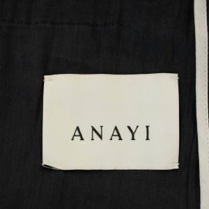 ANAYI 19SS リネンジャケット 101917-10-170-65 ダブル テーラードジャケット 36 黒 ブラック