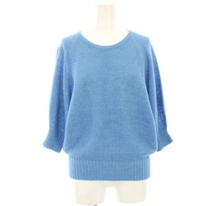 21SS ワシカノコドルマンスリーブプルオーバー ニット カットソー 五分袖 38 青 ブルー 102118-16-650-61-380