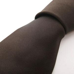美品 ネクタイ フォーマル レギュラータイ シルク 茶 ブラウン /BS