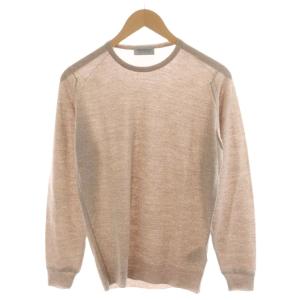 ニット セーター 長袖 ウール S ベージュ /AN46
