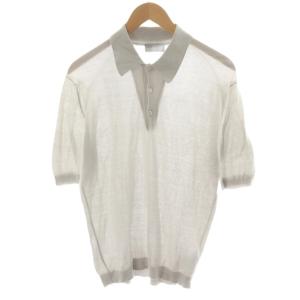 ポロシャツ ニット 半袖 コットン S グレー /AN48