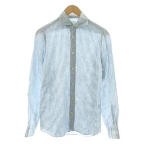 カジュアルシャツ 長袖 ストライプ S ライトブルー 15991-1 /NQ