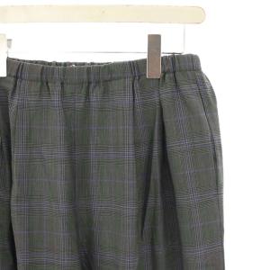 ENFOLD グレンチェックワイドパンツ ガウチョパンツ イージー ラムウール 38 グレー 黒 ブラック 300BA631-1840