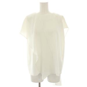 ブラウス シャツ アシンメトリー プルオーバー フリル フレンチスリーブ 38 白 ホワイト 531-8110325