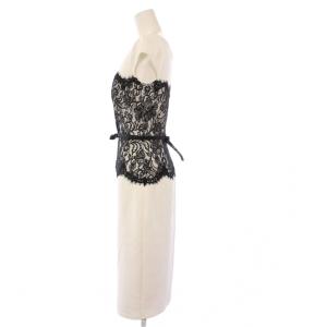 TADASHI SHOJI ノースリーブワンピース ドレス ひざ丈 レース 0 ホワイト BFY1432MJ /KH