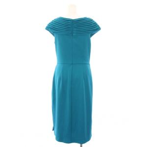TADASHI SHOJI Vネックカシュクールスタイル ミディアムドレス ワンピース ひざ丈 ノースリーブ XS ブルー BOS24636MJ