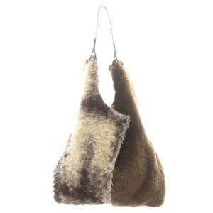 2WAY VARIOUS BOA BAG トートバッグ ハンドバッグ ボア レザー 茶 ブラウン 0124215911100