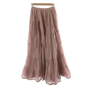 草原の虹のスカート フレア ギャザー ロング 36 ピンク 3212234002 /NQ