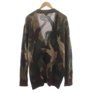 ETRO カーディガン 総柄 ウール L ベージュ ブラウン グリーン 222-1N819-9895