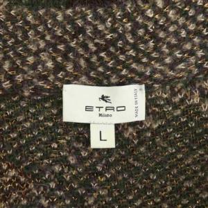 ETRO カーディガン 総柄 ウール L ベージュ ブラウン グリーン 222-1N819-9895