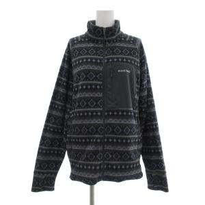 フリースジャケット ブルゾン ジップアップ フェアアイル柄 総柄 M グレー /JS