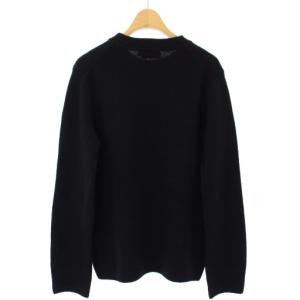 Maison Kitsuné ニット セーター クルーネック 長袖 ワッペン XS 黒 FM00503KT1014 /TK