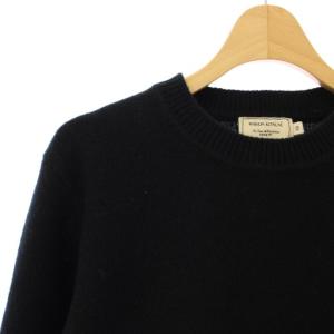 Maison Kitsuné ニット セーター クルーネック 長袖 ワッペン XS 黒 FM00503KT1014 /TK