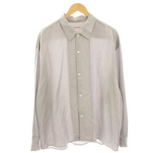 VOIL CHECK CAMP COLLAR SHIRT-WIDEシャツ カジュアルシャツ チェック 長袖