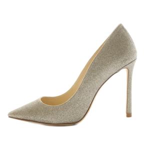 JIMMY CHOO パンプス ポインテッドトゥ ピンヒール グリッター 34.5 ゴールド色 /AN13