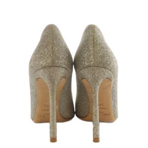 JIMMY CHOO パンプス ポインテッドトゥ ピンヒール グリッター 34.5 ゴールド色 /AN13