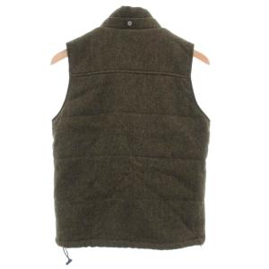 STILL BY HAND 中綿ベスト ジャケット ツイード ウール ヘリンボーン 46 カーキ /JS