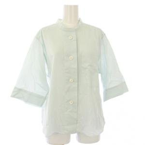 24SS HAIRLINE STRIPE COTTON LINEN SHIRT シャツ 七分袖 2 ミントグリーン