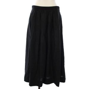 スカート リネン ロング フレア 3 黒 578-132520 /TK
