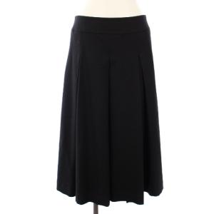 FINE WOOL FLANNEL スカート ロング ウール 3 黒 578-7232014 /TK