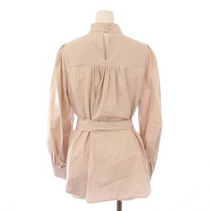 ANAYI シャツ ブラウス 長袖 スタンドカラー プルオーバー 無地 ベルト 36 ピンク /BB