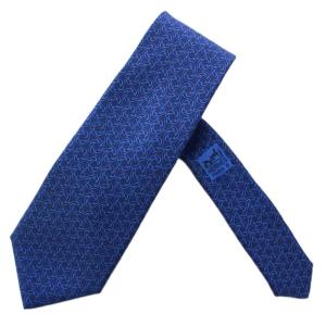 ネクタイ 総柄 シルク フランス製 紺 青 /BM OH