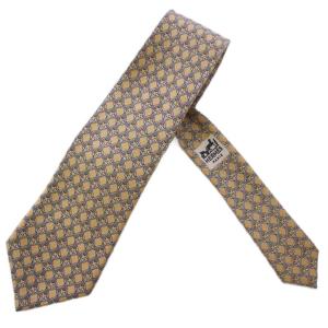 ネクタイ 総柄 シルク フランス製 ベージュ 59 EA /BM OH