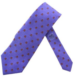 ネクタイ 総柄 シルク フランス製 紫 7920 MA /BM OH
