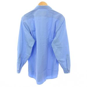 GUCCI カジュアルシャツ 長袖 レギュラーカラー 無地 43 青 ブルー /BB
