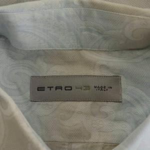 ETRO シャツ 長袖 ペイズリー柄 コットン 43 水色 ライトブルー 132-11451-3320 /AN28