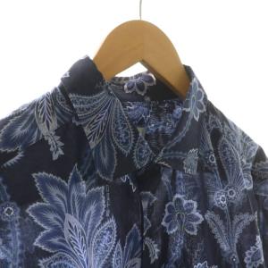 ETRO シャツ 花柄 長袖 43 ネイビー MRIB0005 /NQ
