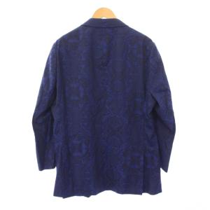 ETRO テーラードジャケット ペイズリー柄 シルク 56 ネイビー