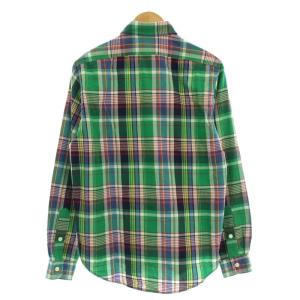 POLO RALPH LAUREN シャツ チェック 長袖 S 緑 グリーン /G