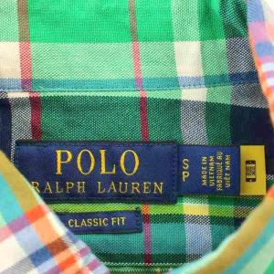 POLO RALPH LAUREN シャツ チェック 長袖 S 緑 グリーン /G