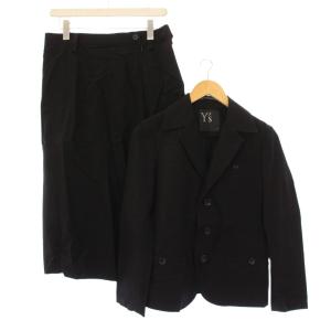 ヨウジヤマモト セットアップ テーラードジャケット アウター シングル フレアスカート ミモレ ロング