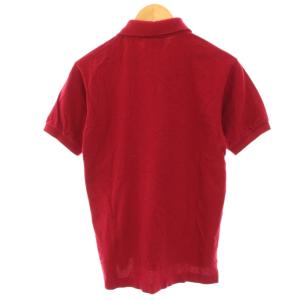 LACOSTE × SHIPS 25SS ワニ刺繍鹿の子ドロップテイルポロシャツ カットソー 半袖 S 赤 レッド PH036J